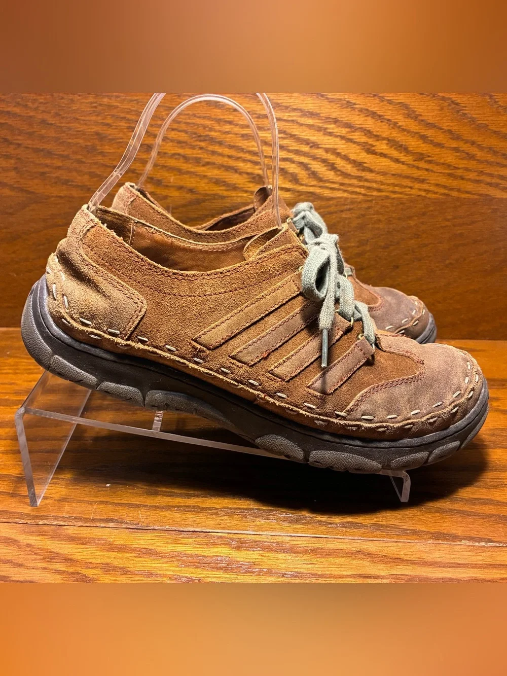 Y2K VTG Dexter Suede Leather Moc Toe Lace Up Walking Shoes Brown Men’s Size 10.5